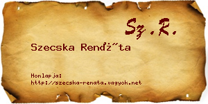 Szecska Renáta névjegykártya
